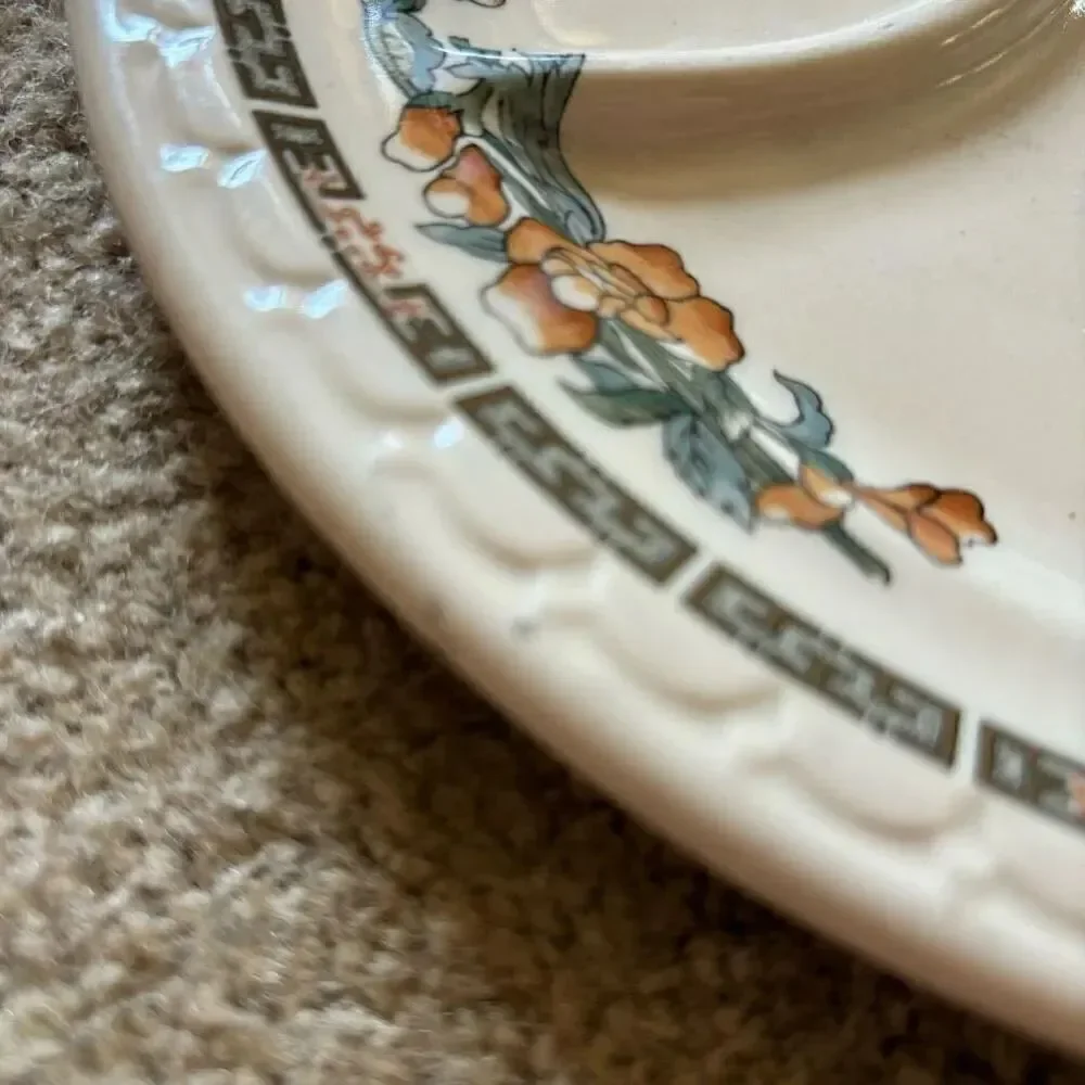Syracuse China Econo Rim Floral Divided 9.5” Dinner Plate